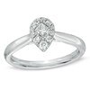 Thumbnail Image 1 of 3/8 CT. T.W. Princess-Cut and Round Diamond Pear-Shaped Engagement Ring in 14K White Gold
