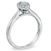 Thumbnail Image 2 of 3/8 CT. T.W. Princess-Cut and Round Diamond Pear-Shaped Engagement Ring in 14K White Gold