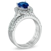 Thumbnail Image 2 of Certified Pear-Shaped Tanzanite and 1-1/5 CT. T.W. Diamond Three-Piece Bridal Set in 14K White Gold