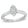 Thumbnail Image 1 of 3/8 CT. T.W. Princess-Cut and Round Diamond Marquise-Shaped Engagement Ring in 14K White Gold