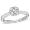 Thumbnail Image 1 of 3/8 CT. T.W. Princess-Cut and Round Diamond Cushion-Shaped Engagement Ring in 14K White Gold