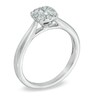 Thumbnail Image 2 of 3/8 CT. T.W. Princess-Cut and Round Diamond Cushion-Shaped Engagement Ring in 14K White Gold