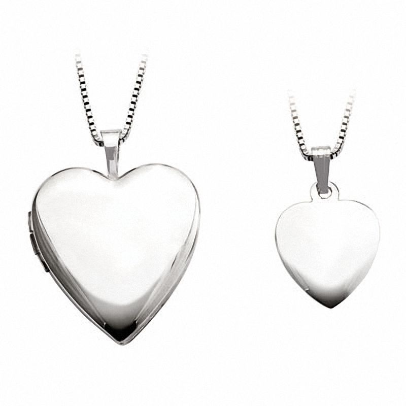 Collection Sterling Silver Polished Heart Locket Pendant Necklace