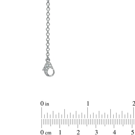 AVA Nadri Cubic Zirconia and Crystal Station Necklace in White Rhodium Brass - 36"