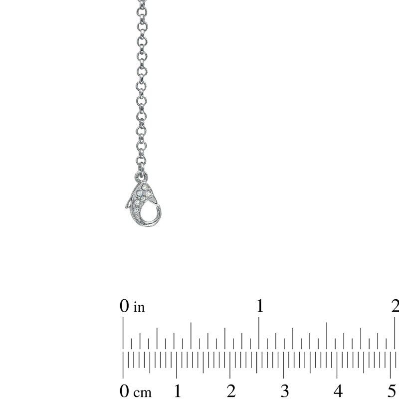 Main Image 3 of AVA Nadri Cubic Zirconia and Crystal Station Necklace in White Rhodium Brass - 36"