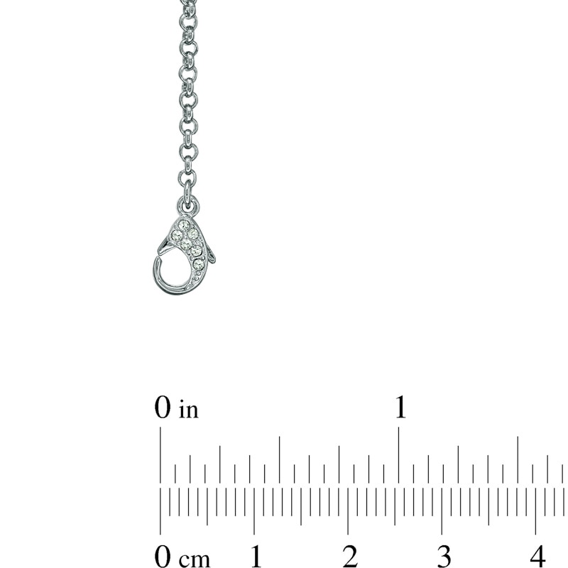 Main Image 3 of AVA Nadri Cubic Zirconia and Crystal Station Lariat Necklace in White Rhodium Brass