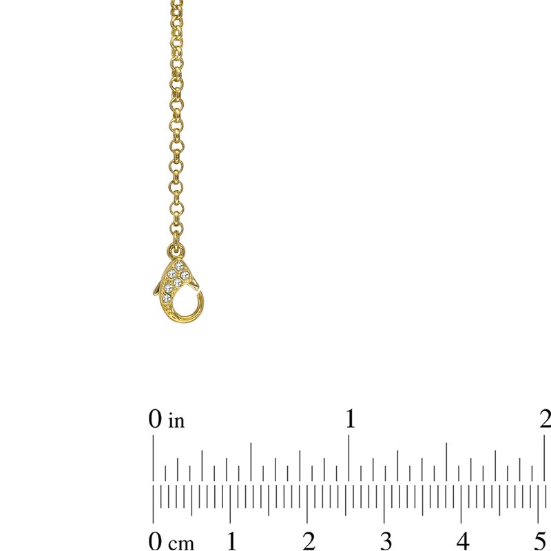 AVA Nadri Cubic Zirconia and Crystal Station Lariat Necklace in Brass with 18K Gold Plate