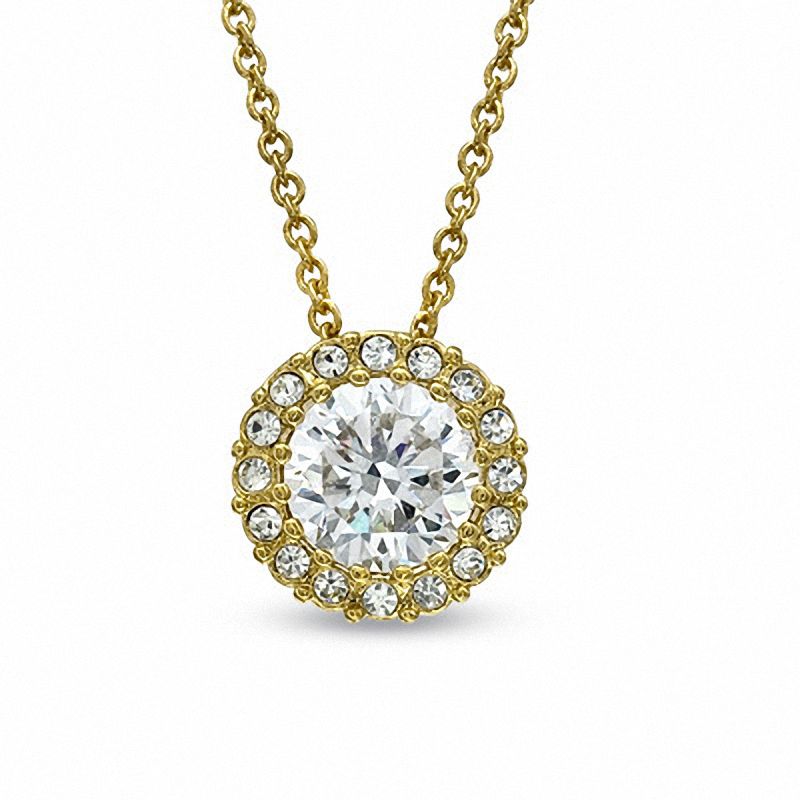 Main Image 1 of AVA Nadri Cubic Zirconia and Crystal Pendant in Brass with 18K Gold Plate - 16.0"