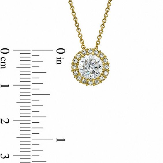 AVA Nadri Cubic Zirconia and Crystal Pendant in Brass with 18K Gold Plate - 16.0"