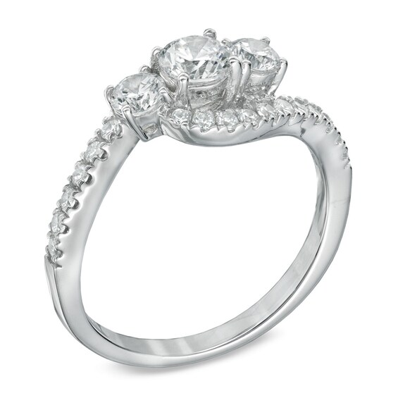 1 CT. T.w. Diamond Bypass Past Present Future® Ring in 14K White Gold