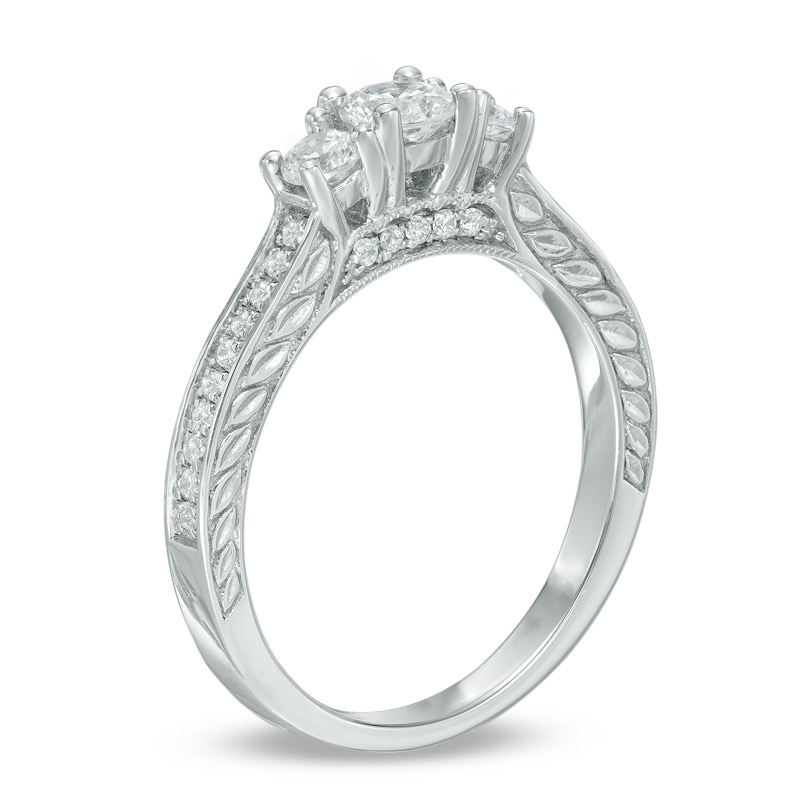 3/4 CT. T.W. Diamond Past Present Future® Ring in 14K White Gold