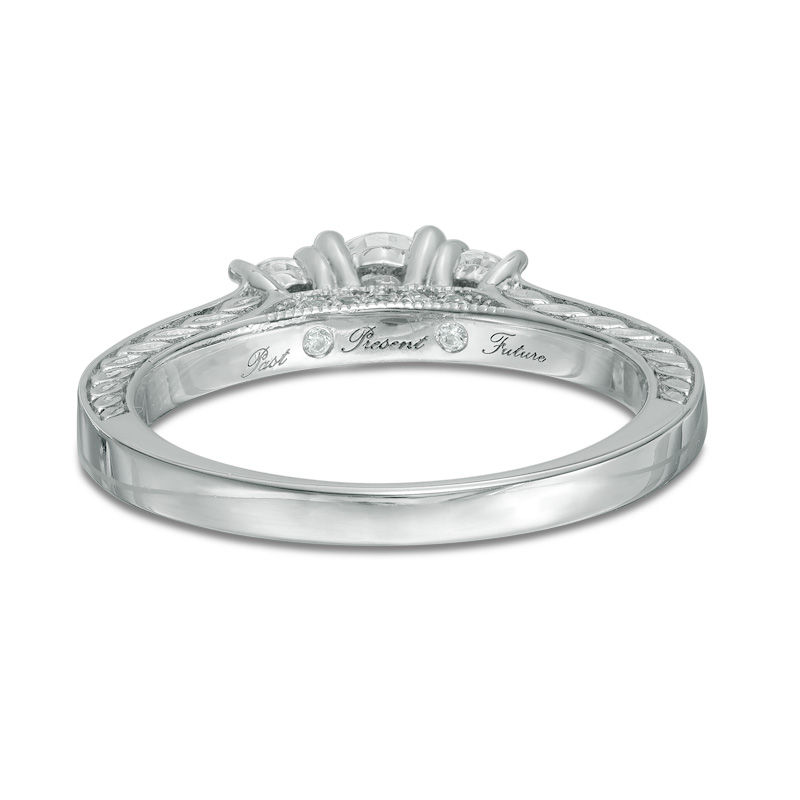 3/4 CT. T.W. Diamond Past Present Future® Ring in 14K White Gold