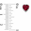 Thumbnail Image 1 of 6.0mm Heart-Shaped Lab-Created Ruby Crown Earrings in Sterling Silver