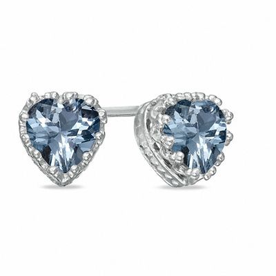 2.5 cttw Heart Shape Simulated Aquamarine Stud Earrings in 14k Gold Over Sterling Silver 2.5 cttw Heart Shape Simulated Aquamarine Stud Earrings in 14k Gold Over Sterling Silver