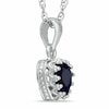 Thumbnail Image 1 of 6.0mm Heart-Shaped Lab-Created Blue Sapphire Crown Pendant in Sterling Silver