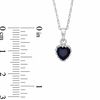 Thumbnail Image 2 of 6.0mm Heart-Shaped Lab-Created Blue Sapphire Crown Pendant in Sterling Silver