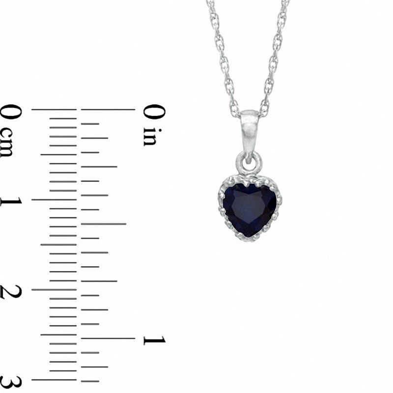 6.0mm Heart-Shaped Lab-Created Blue Sapphire Crown Pendant in Sterling Silver