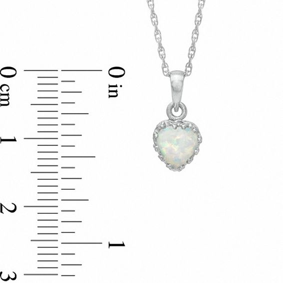 6.0mm Heart-Shaped Lab-Created Opal Crown Pendant in Sterling Silver
