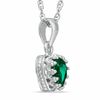 Thumbnail Image 1 of 6.0mm Heart-Shaped Lab-Created Emerald Crown Pendant in Sterling Silver