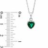 Thumbnail Image 2 of 6.0mm Heart-Shaped Lab-Created Emerald Crown Pendant in Sterling Silver