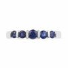 Thumbnail Image 2 of Lab-Created Blue Sapphire Five Stone Anniversary Band in 10K White Gold