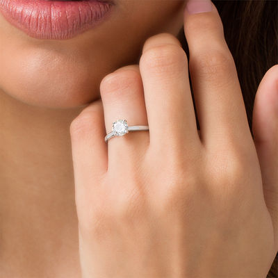 Falde sammen aluminium Menstruation 1 CT. Diamond Solitaire Engagement Ring in 14K White Gold (J/I3) | Zales