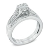 Thumbnail Image 2 of 1/2 CT. T.W. Diamond Cluster Bridal Set in 10K White Gold