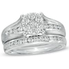 Thumbnail Image 0 of 1 CT. T.W. Diamond Cluster Bridal Set in 10K White Gold