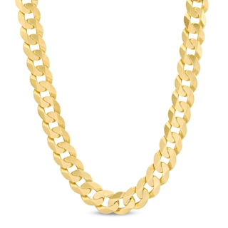 Men's 10.3mm Curb Chain Necklace in Solid 10K Gold - 24"