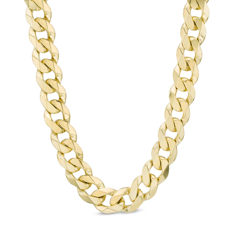Men's 10.3mm Curb Chain Necklace in 10K Gold - 24"