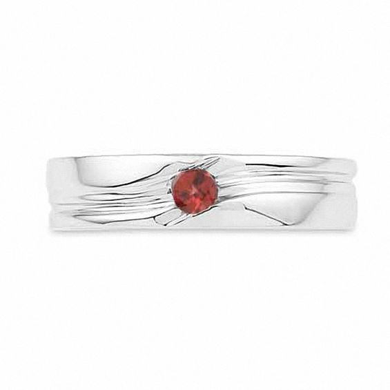 Garnet Ring in Sterling Silver