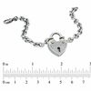 Thumbnail Image 1 of Stainless Steel Heart Lock Bracelet with Yellow IP Screws - 7.5"