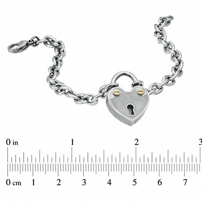 Silver Heart Shaped Lock & Key Charm Necklace