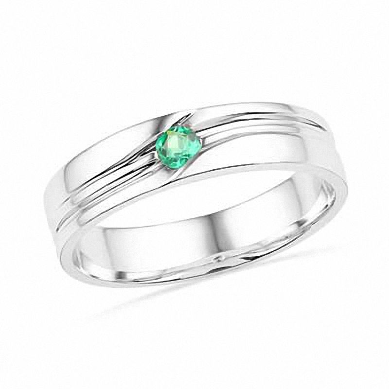 zijn broeden scherm Men's Lab-Created Emerald Ring in Sterling Silver | Zales