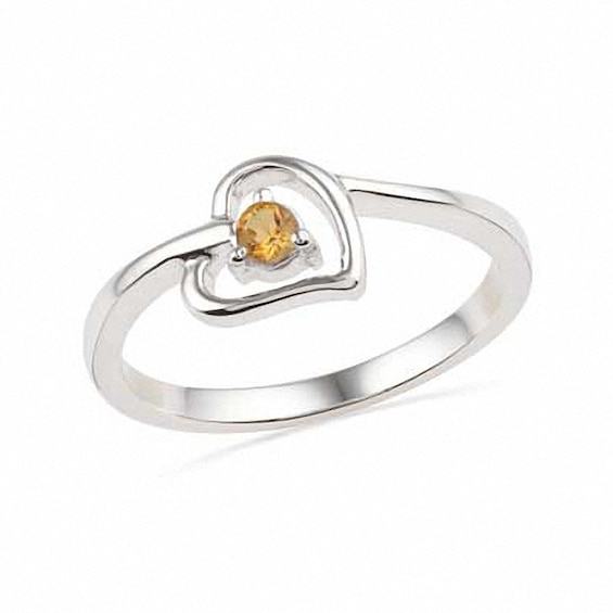 Citrine Heart Ring in Sterling Silver