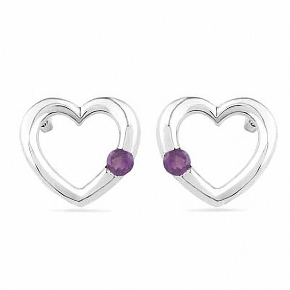 Amethyst Heart Earrings In Sterling Silver Online Exclusives Amethyst Heart Earrings In Sterling Silver