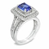 Thumbnail Image 2 of Certified Emerald-Cut Tanzanite and 7/8 CT. T.W. Diamond Bridal Set in 14K White Gold