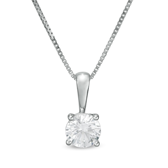 1/2 CT. Certified Diamond Solitaire Pendant in 14K White Gold (J/I2)