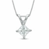Thumbnail Image 1 of 1/2 CT. Certified Princess-Cut Diamond Solitaire Pendant in 14K White Gold (J/I2)