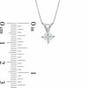 Thumbnail Image 2 of 1/2 CT. Certified Princess-Cut Diamond Solitaire Pendant in 14K White Gold (J/I2)