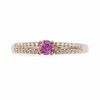 Thumbnail Image 2 of Lab-Created Pink Sapphire and 1/10 CT. T.W. Diamond Promise Ring in 10K Rose Gold