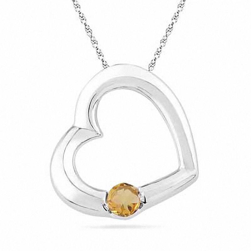 Citrine online heart necklace