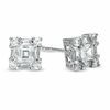 Thumbnail Image 1 of Princess-Cut Lab-Created White Sapphire Stud Earrings in 10K White Gold