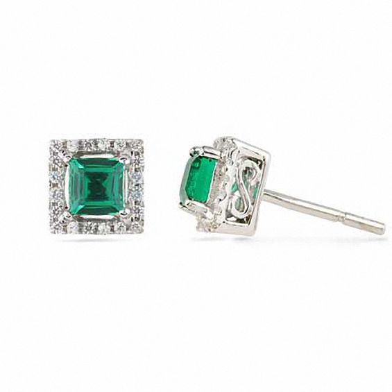 Zales emerald stud earrings deals