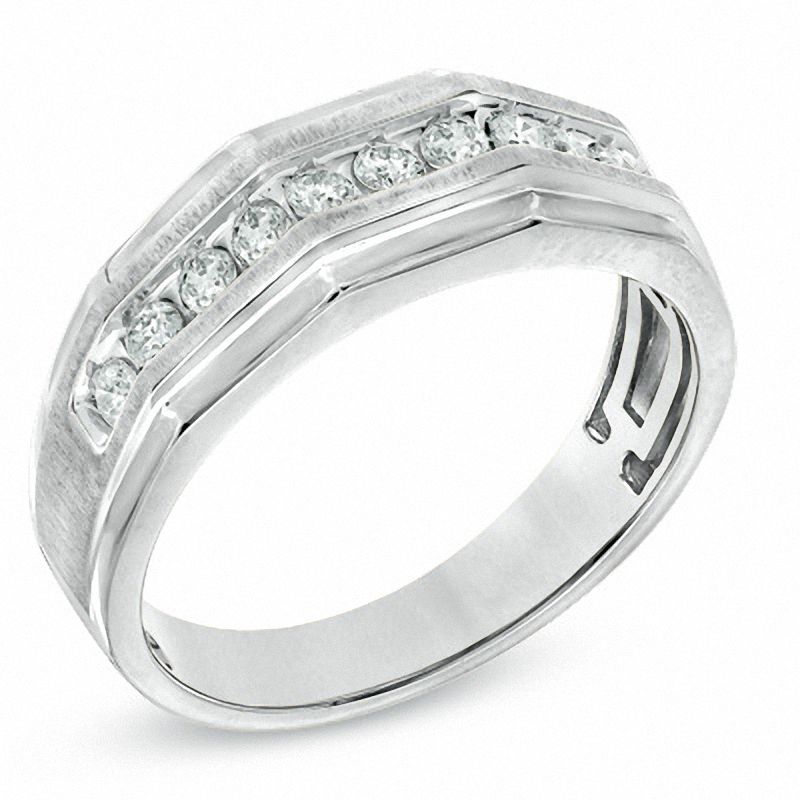 Men's 1/2 CT. T.W. Diamond Ring in 10K White Gold