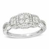 Thumbnail Image 1 of 1/2 CT. T.W. Quad Diamond Past Present Future® Engagement Ring in 10K White Gold