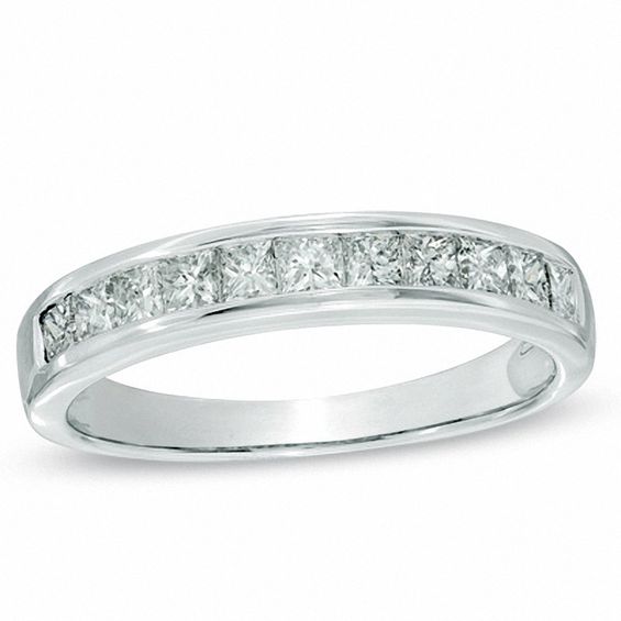 3 4 Ct T W Princess Cut Diamond Wedding Band In 14k White Gold 3 4 Ct T W Princess Cut Diamond Wedding Band In 14k White Gold