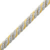 Thumbnail Image 1 of Diamond Accent Swirl Bracelet in Sterling Silver and 18K Gold Plate - 7.25"