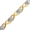 Thumbnail Image 1 of Diamond Accent Heart Link Bracelet in Sterling Silver and 18K Gold Plate - 7.25"