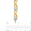 Thumbnail Image 1 of Diamond Accent Heart Link Bracelet in Sterling Silver and 18K Gold Plate - 7.25"
